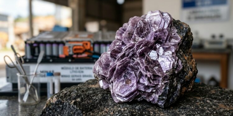 Esqueça o minério comum, pois este mineral lilás rico em lítio surge como a peça-chave para as baterias elétricas do futuro