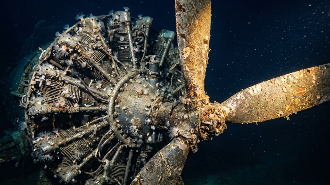 Submersível localiza porta-aviões afundado a 4.000 metros de profundidade e envia imagens de aviões intactos que repousam no oceano Pacífico