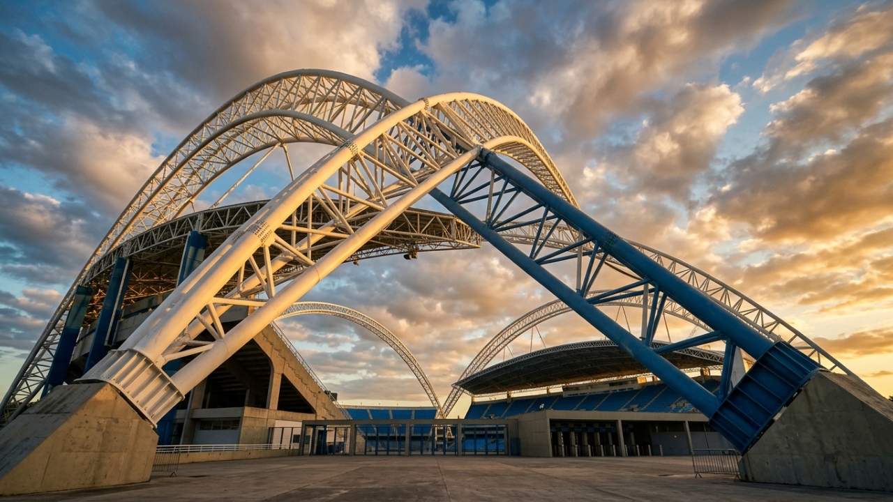 Com 44.661 lugares e arcos enormes, o estádio carioca surge como uma obra única de engenharia e sustentação espacial