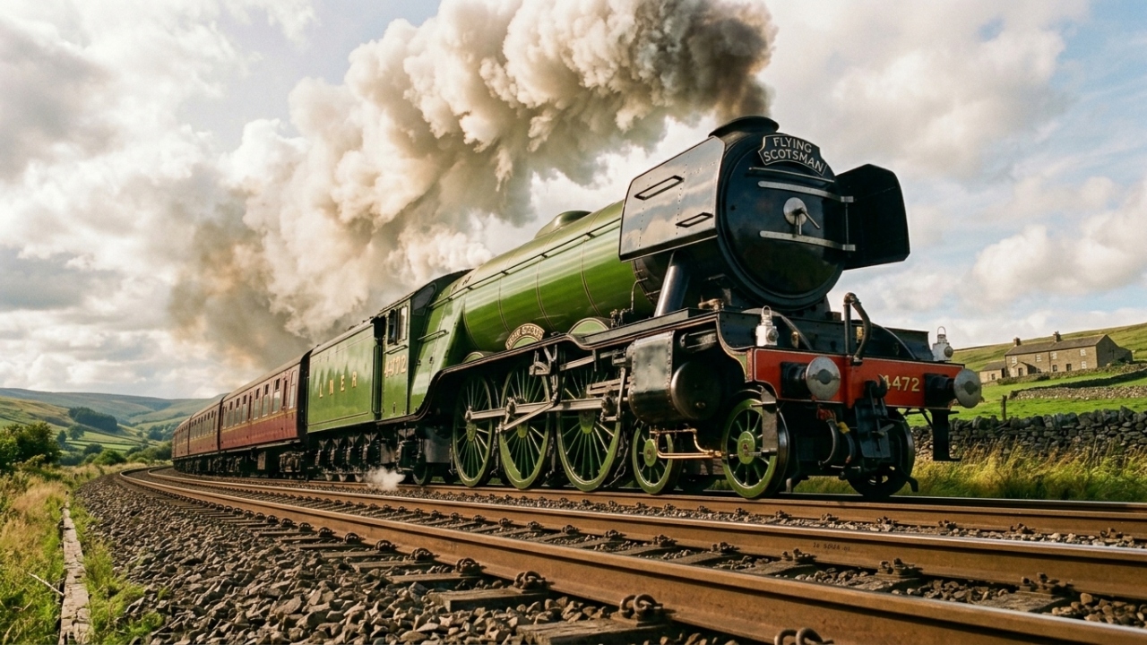 Com recorde de 161 km/h e inaugurada em 1923, a Flying Scotsman tornou-se a locomotiva a vapor mais famosa e veloz de toda a história britânica