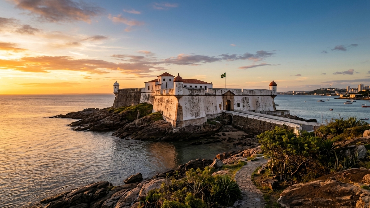 Com torres redondas e vista para a baía desde 1583, a fortificação é um dos maiores exemplos da arquitetura militar colonial no país