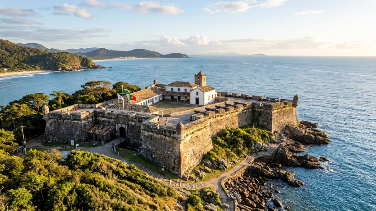 Com muralhas de pedra de 1740 e canhões originais, a fortificação é um dos maiores registros da defesa do litoral brasileiro no século dezoito