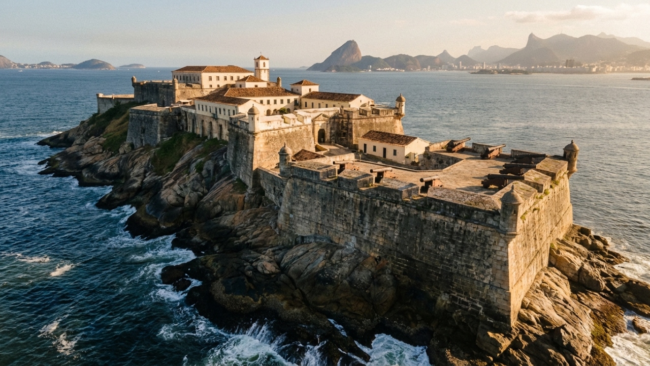 Com canhões originais e muralhas de pedra de 1555, a fortificação colossal guardou a entrada de uma das baías do Brasil por séculos