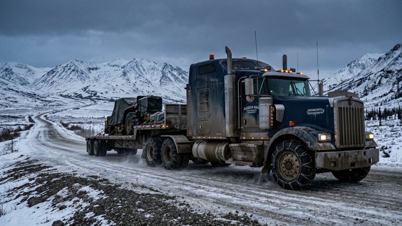 A estrada de gelo de mais de 600 quilômetros onde caminhoneiros enfrentam temperaturas de 60 graus negativos no Alasca