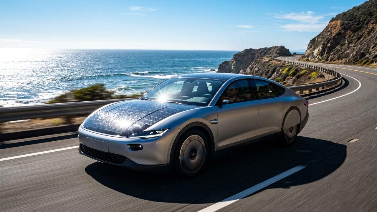 Carro elétrico com autonomia de 800 km utiliza sistema de recarga solar inspirado em tecnologias de sondas espaciais da NASA em 2026