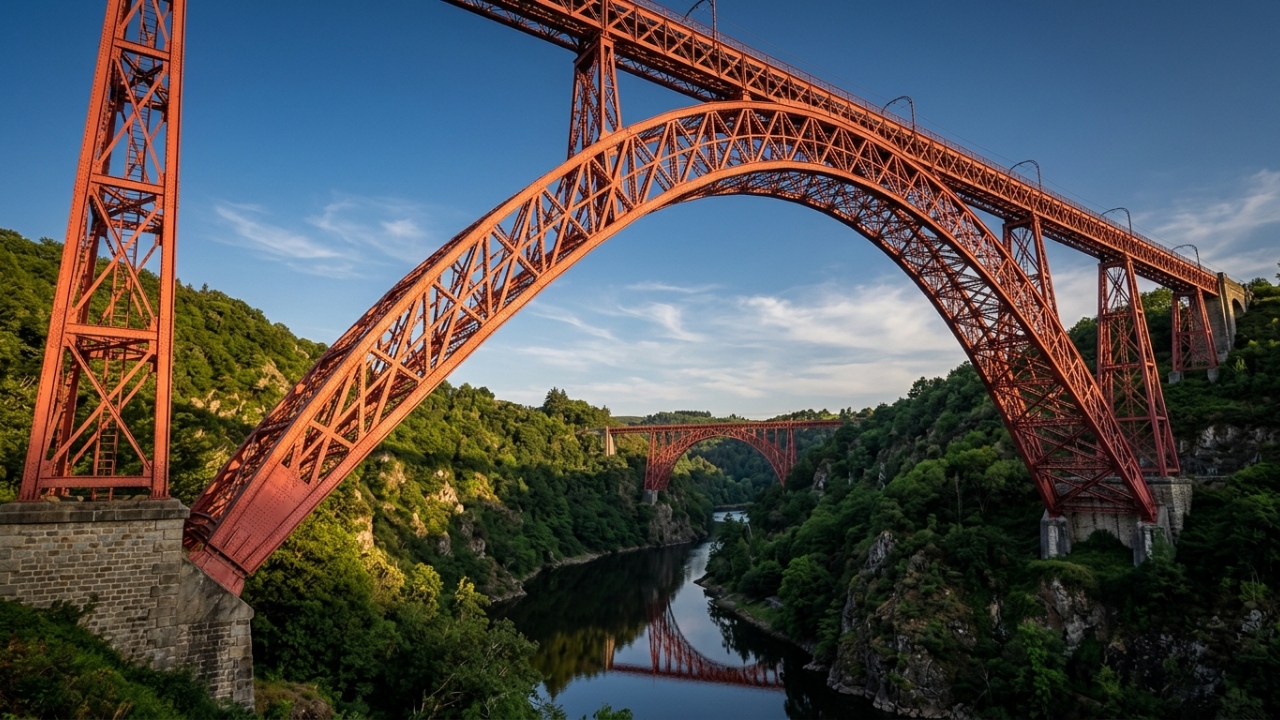 Com 122 metros de altura e estrutura de ferro de Gustave Eiffel, a ponte de 1884 surgiu como um marco da engenharia ferroviária na França