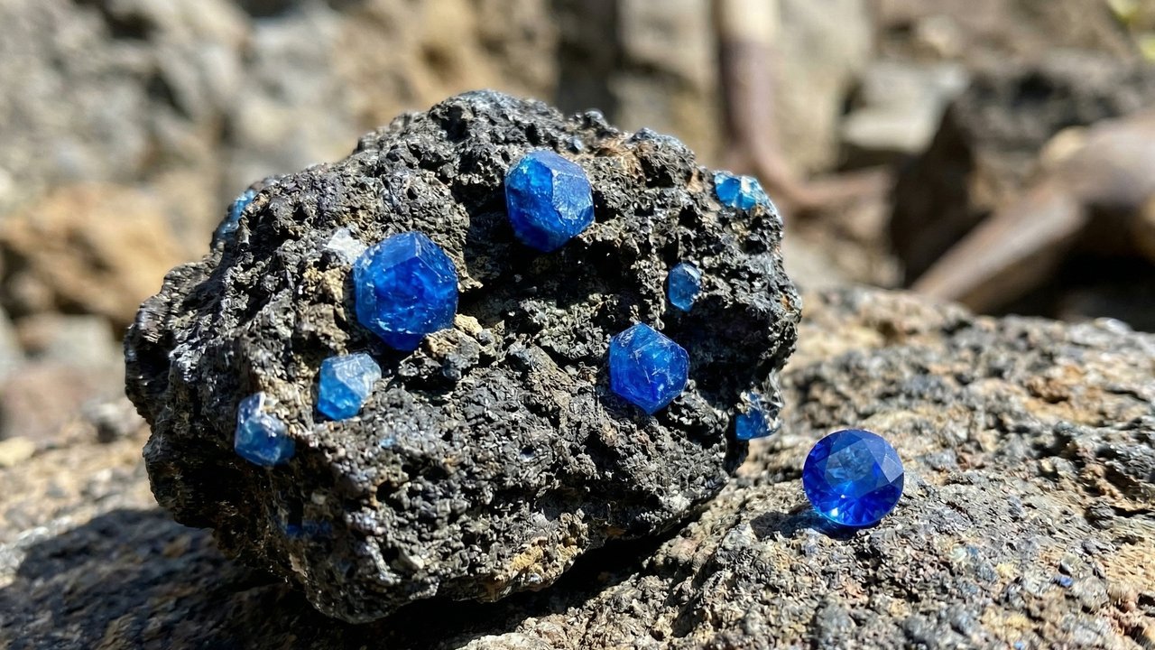 Com um azul elétrico sem precedentes, esta gema vulcânica é tão frágil que não pode ser lapidada em grande escala por especialistas