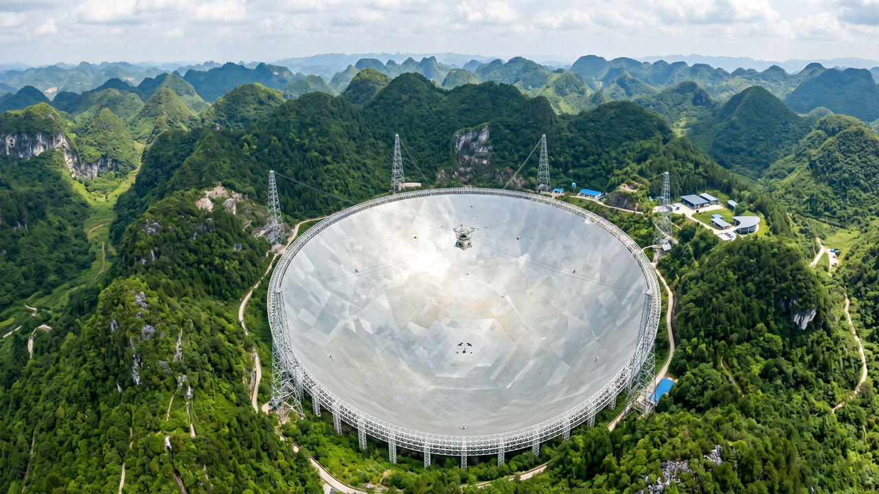 O gigantesco "Olho da Terra" de 500 metros construído dentro de uma cratera natural para caçar sinais no espaço