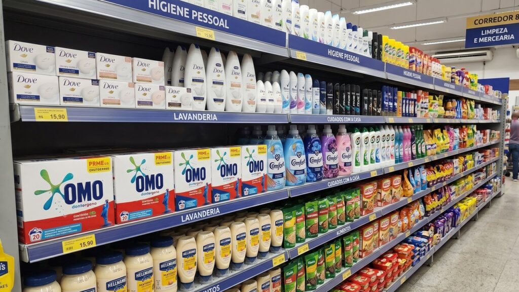 Com receita de 50 bilhões de euros, a Unilever extrai 78% do seu faturamento através de sua estratégia de aquisição de marcas líderes