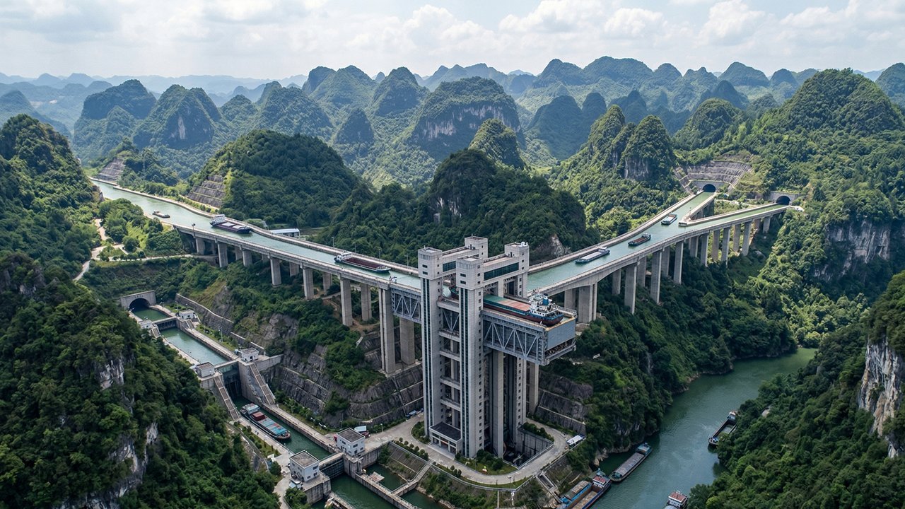 Com um desnível de 199 metros e três estágios, o elevador de Gupitan tornou-se a maior e mais complexa obra de engenharia hidráulica de toda a China