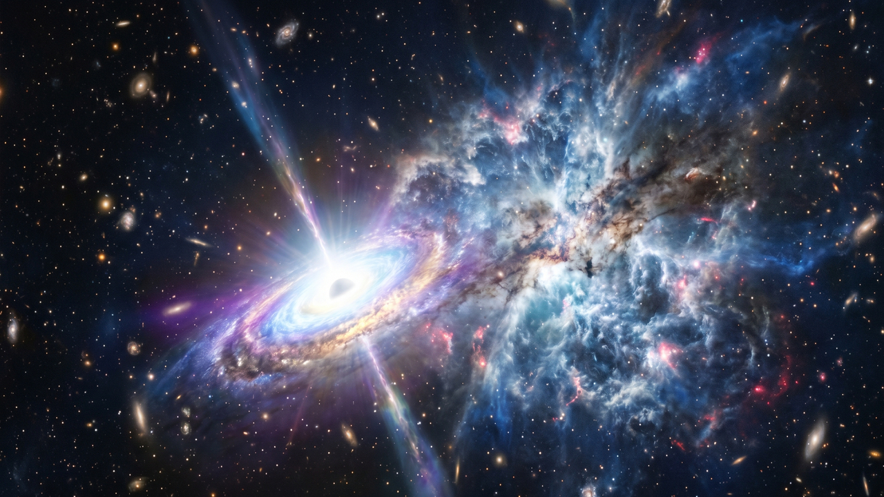 O maior reservatório de água do universo é um oceano colossal flutuando ao redor de um buraco negro