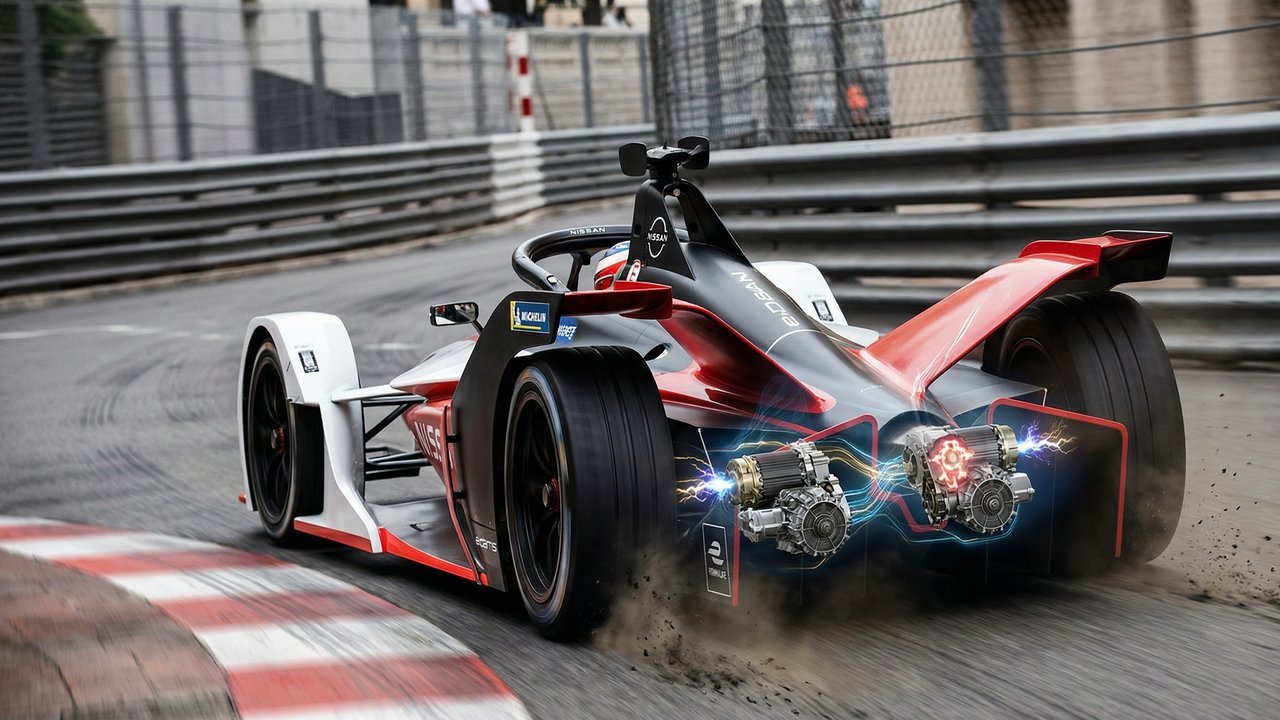 O carro de Fórmula E da Nissan que era 0,8s mais rápido por volta e acabou banido pela FIA por causa de seu genial sistema de motor duplo