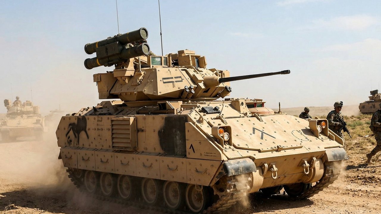 Com mísseis TOW e blindagem reforçada, o novo M2A4 Bradley de 36 toneladas é a máquina de infantaria mais versátil e testada em combate da atualidade