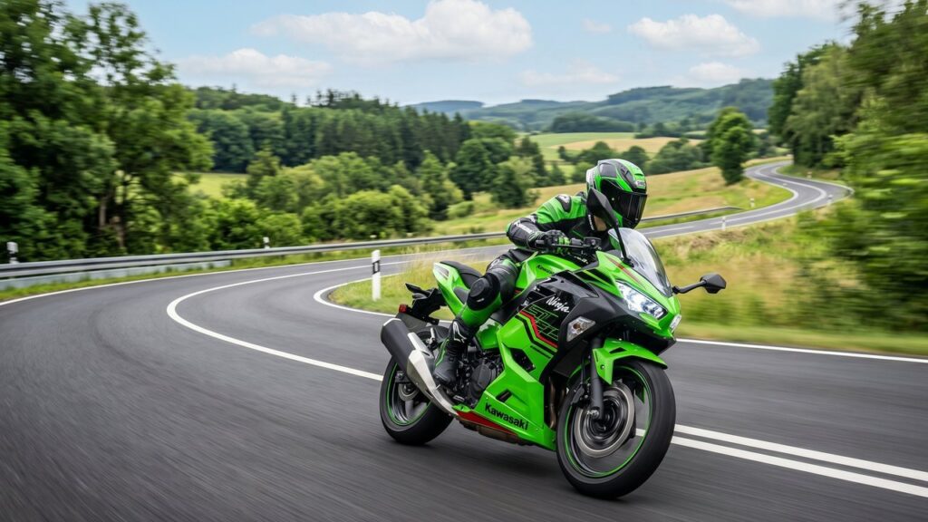 Com motor bicilíndrico de 451 cilindradas, a Kawasaki Ninja 500 surge como a moto esportiva de nova geração mais ágil para pilotos urbanos