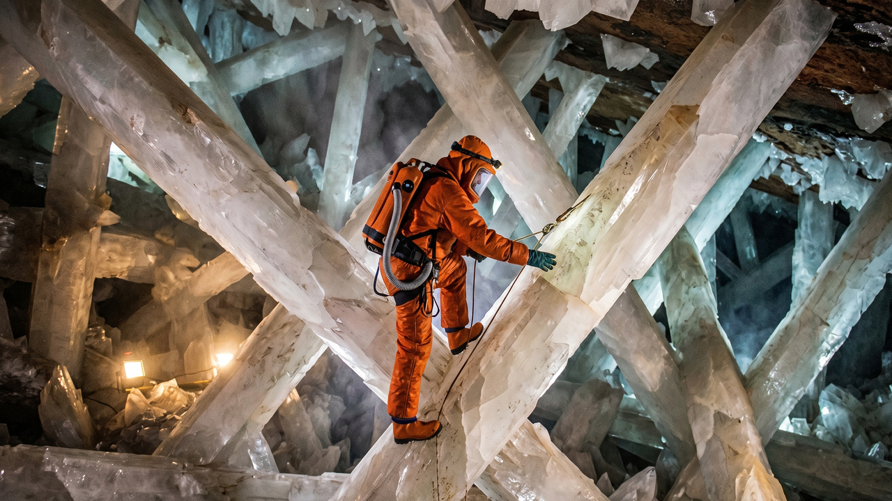 A misteriosa caverna de cristais gigantes no México onde humanos só sobrevivem por 10 minutos