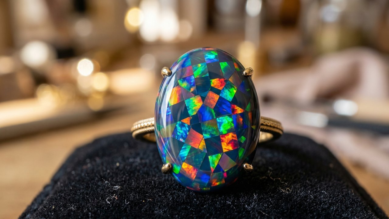 Muito mais rara que o diamante comercial, esta gema possui um padrão geométrico singular, sendo a variedade mais valiosa da família das opalas