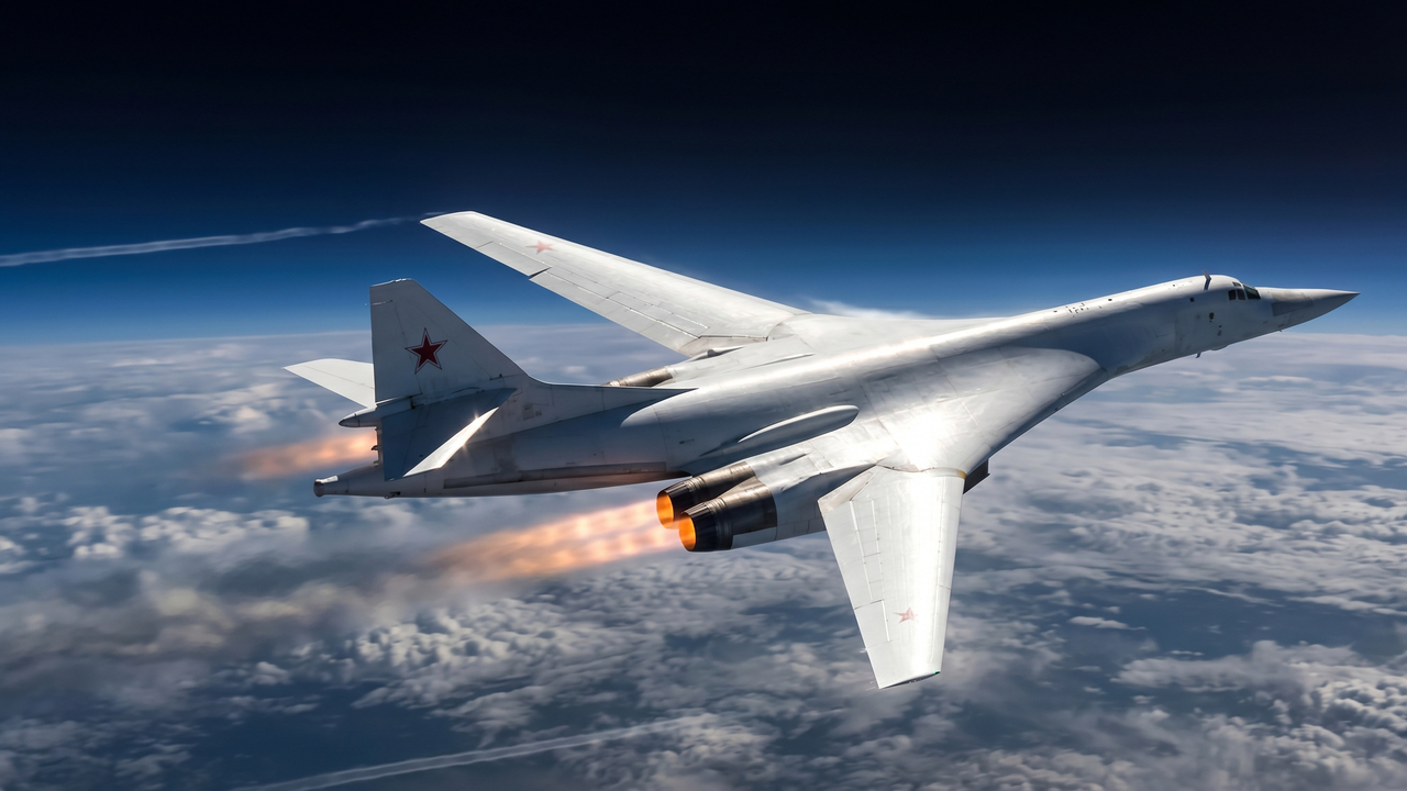 Com velocidade supersônica de Mach 2.05, o "Cisne Branco" russo surge como o imponente bombardeiro estratégico mais pesado do planeta