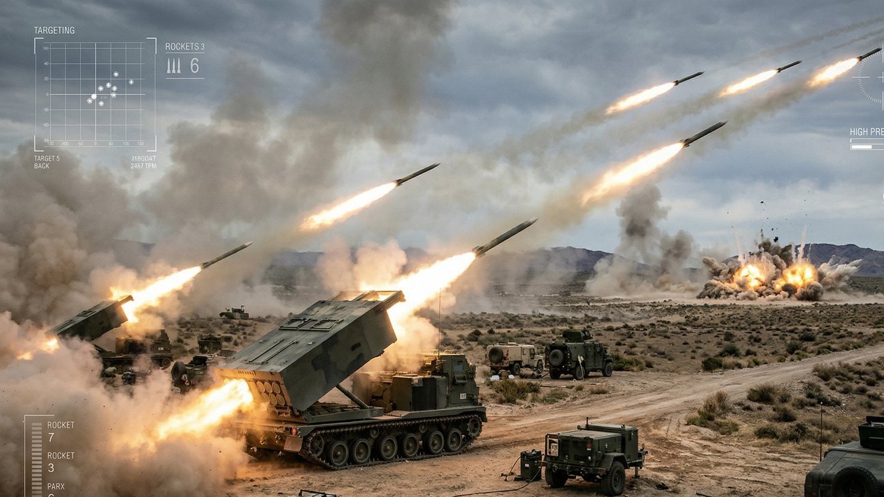 Capaz de saturar alvos com 12 foguetes em 1 minuto, o sistema M270 MLRS é a artilharia de saturação mais temida nos campos de batalha modernos