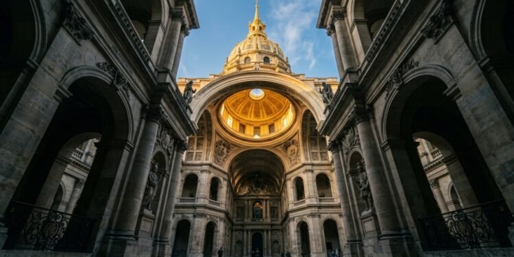 Com 107 metros de altura, a cúpula dourada de Paris guarda o túmulo de Napoleão e surge como um recorde da engenharia