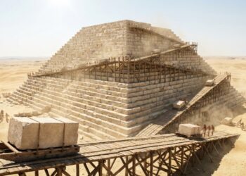 A Grande Pirâmide de Gizé tem mais de 4 mil anos, 146 metros de altura e 2,3 milhões de blocos de pedra