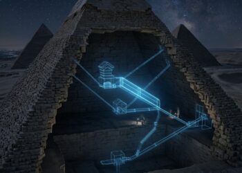 Com nove metros de extensão e dois metros de largura, o corredor selado há 4.500 anos na Grande Pirâmide revela dados sobre sua construção