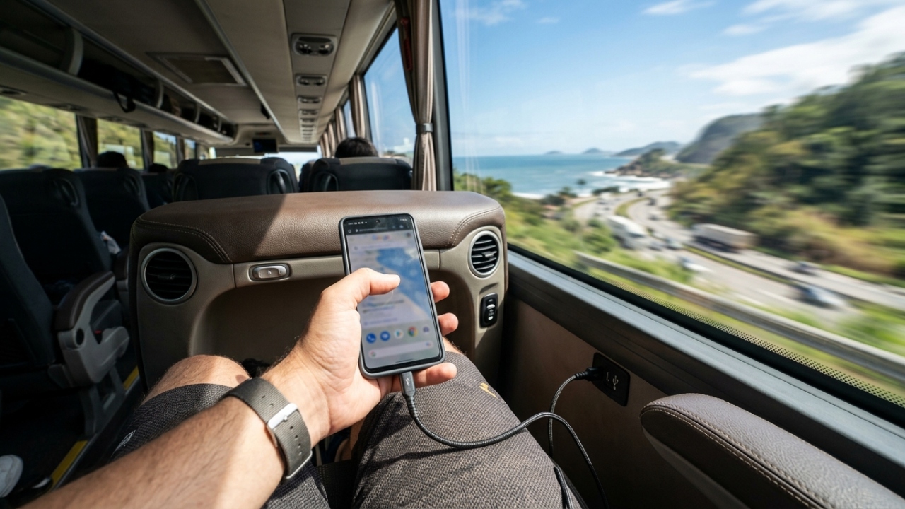 Com poltronas que inclinam 180 graus e Wi-Fi de alta velocidade, o novo gigante das estradas com 14 metros de comprimento promete a viagem mais luxuosa do Brasil