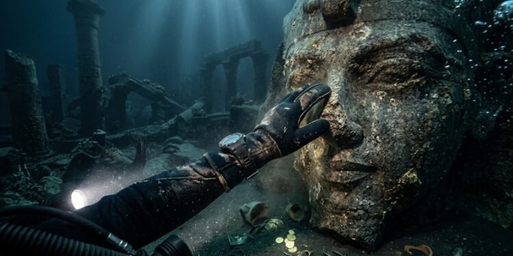 Mergulhadores acharam estátuas de cinco metros e templos de ouro na cidade submersa de Heracleion que ficou escondida sob o Mar Mediterrâneo por mais de um milênio inteiro