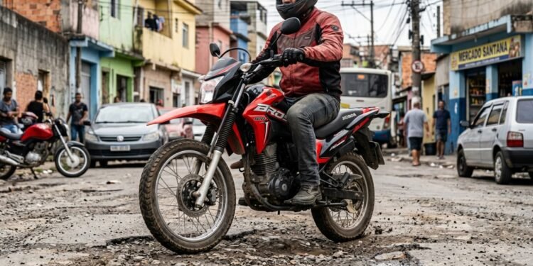 Modelo de duas rodas com 160 cilindradas encara crateras urbanas e oferece economia de 45 quilômetros por litro para os entregadores neste ano de 2026
