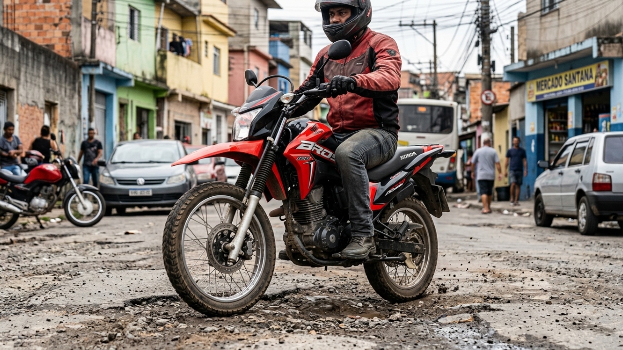 Modelo de duas rodas com 160 cilindradas encara crateras urbanas e oferece economia de 45 quilômetros por litro para os entregadores neste ano de 2026