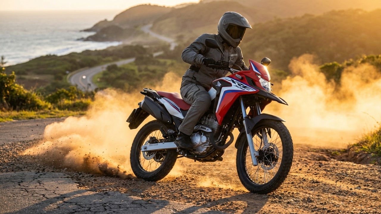 A nova moto de 300 cilindradas, que resgatou um nome icônico dos anos 90, traz painel digital com entrada USB para facilitar a vida de quem encara viagens de longa distância