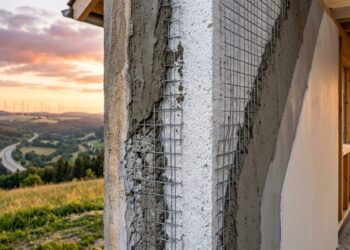 O painel de EPS (Poliestireno Expandido) é o mesmo material que protege eletrodomésticos nas embalagens, mas em versão de alta densidade, revestido com malha de aço e argamassa para virar parede de verdade