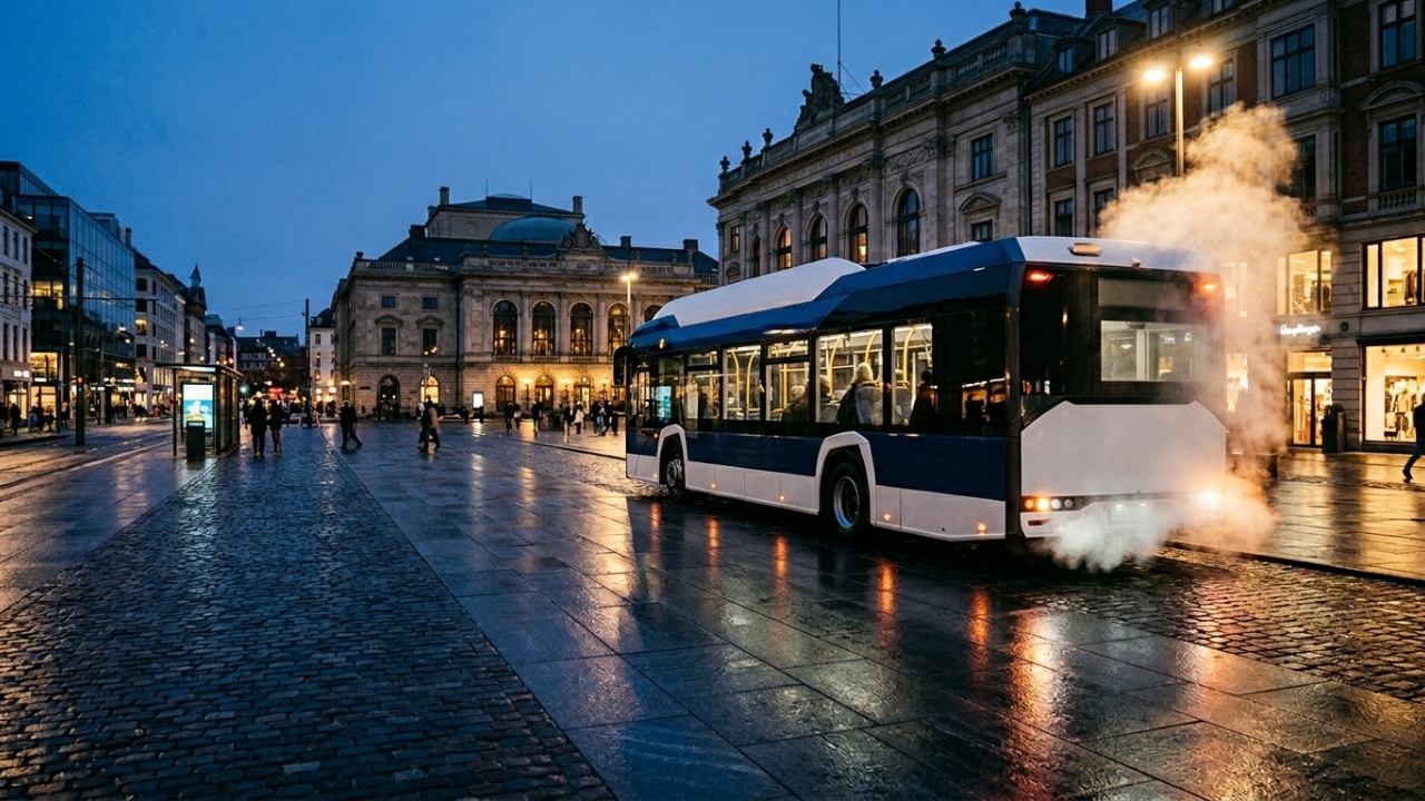 Abastecido em apenas 15 minutos e a libertar só vapor de água pelo escape, o novo gigante de 12 metros promete o fim absoluto da dependência do gasóleo
