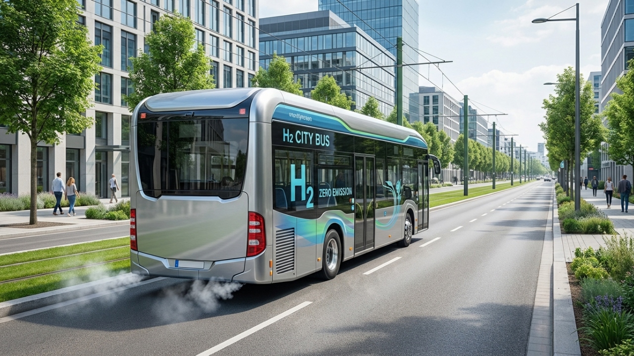 Abastecido em apenas 15 minutos e a libertar só vapor de água pelo escape, o novo gigante de 12 metros promete o fim absoluto da dependência do gasóleo