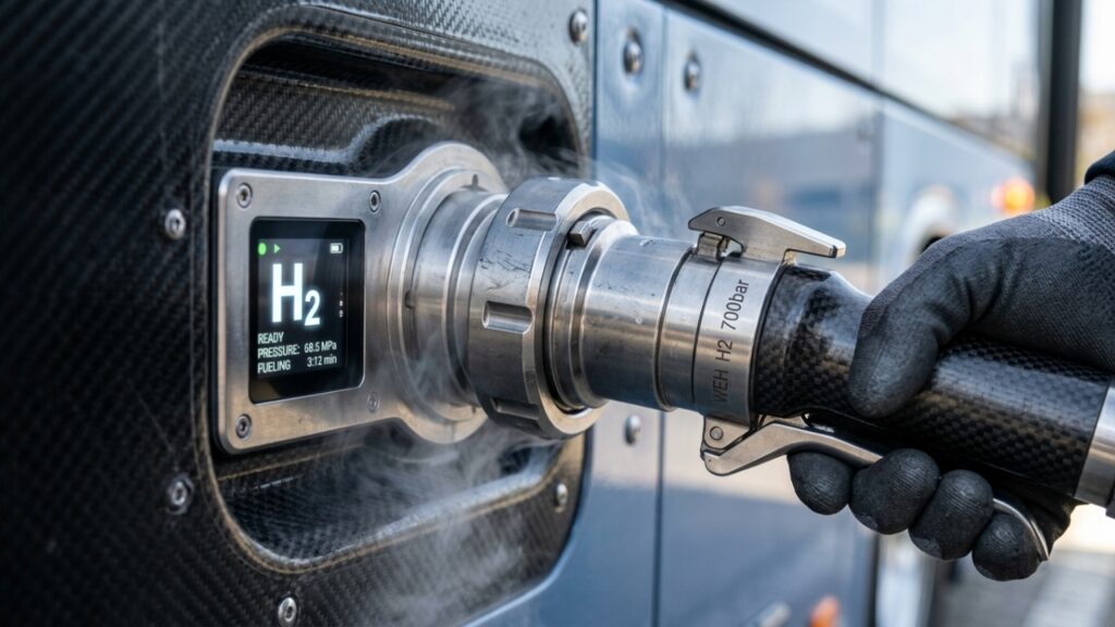 Ônibus movido a hidrogênio com autonomia de 350 quilômetros utiliza células de combustível para emitir apenas vapor de água e purificar o ar das grandes avenidas hoje