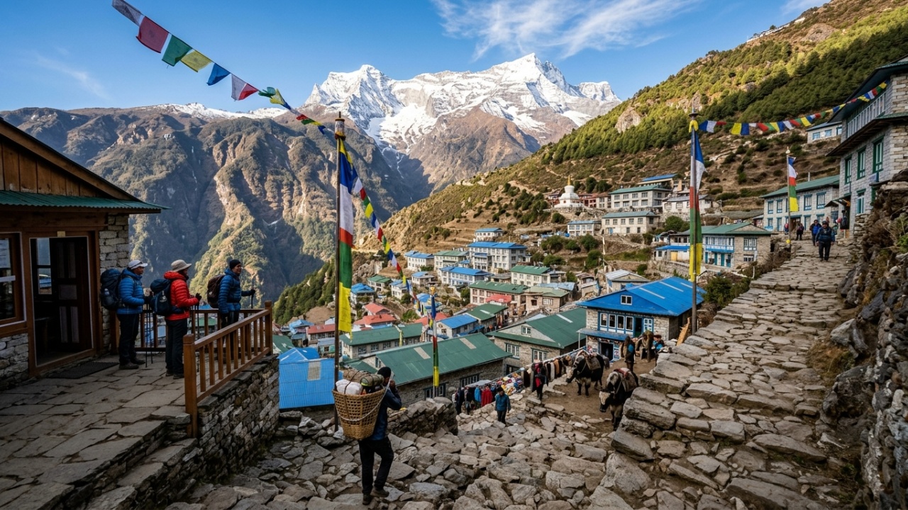 O íngreme vilarejo a 3.440 metros escavado em formato de ferradura na montanha que serve como última fronteira urbana antes do topo do mundo