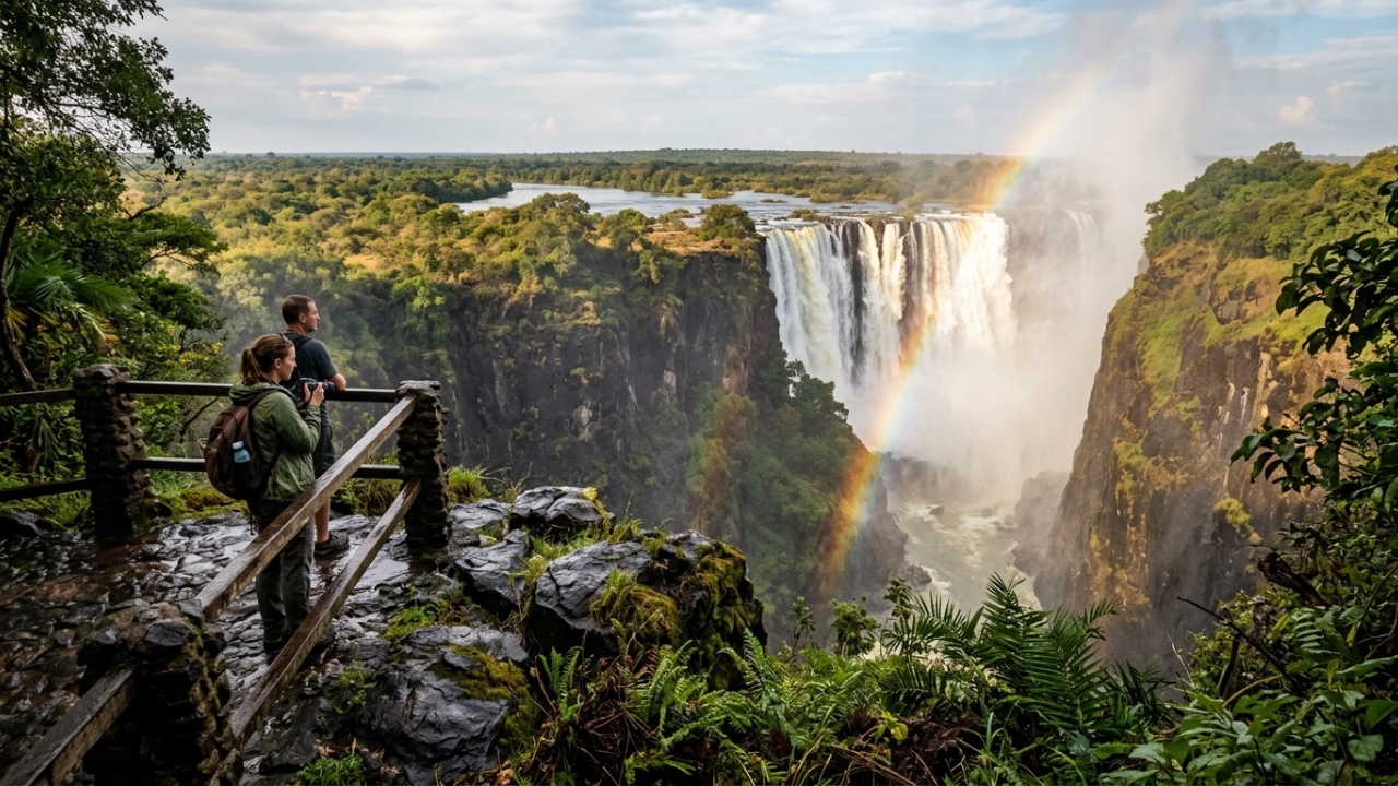 A cidade que nasceu da malária e do vapor tem às suas costas a maior cortina d'água do planeta em movimento constante há 180 milhões de anos
