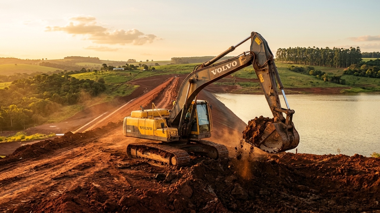 Drenagem e restauração de lagoa de irrigação agrícola