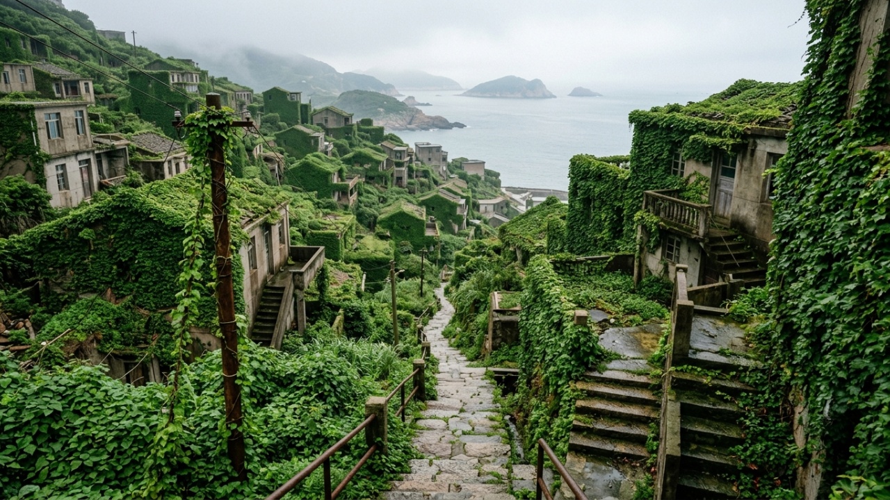 O vilarejo de pescadores abandonado há 30 anos que a natureza transformou em labirinto verde