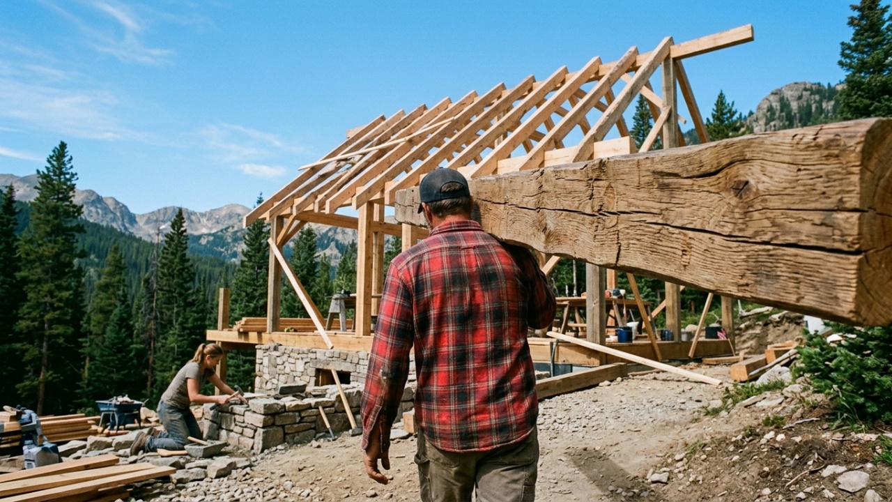 Casal constrói casa dos sonhos na montanha do zero