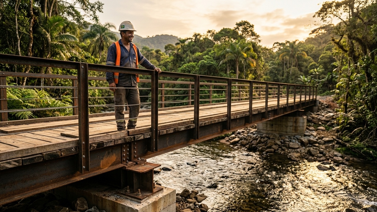 Como construir uma ponte resistente sobre um pequeno riacho