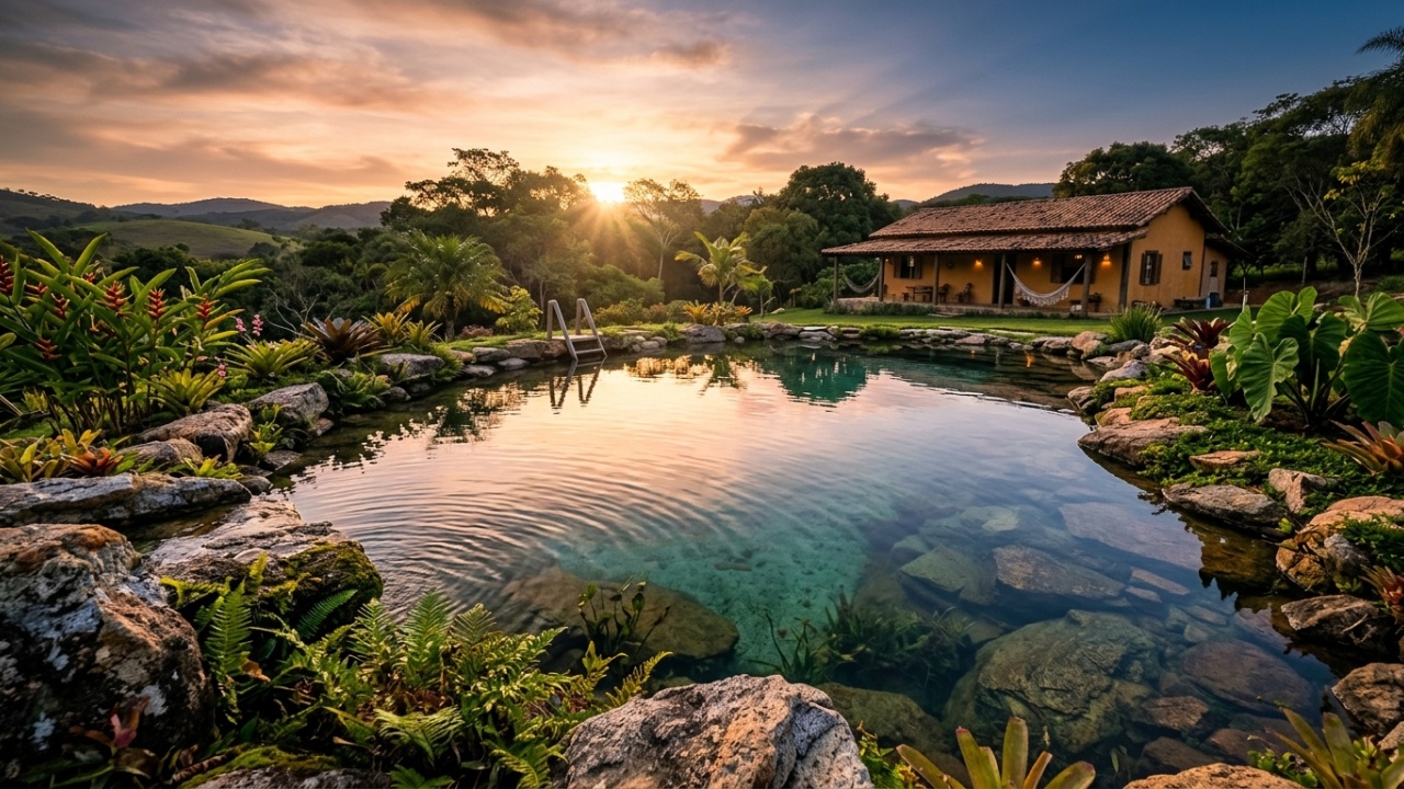 A construção de uma lagoa natural para nadar