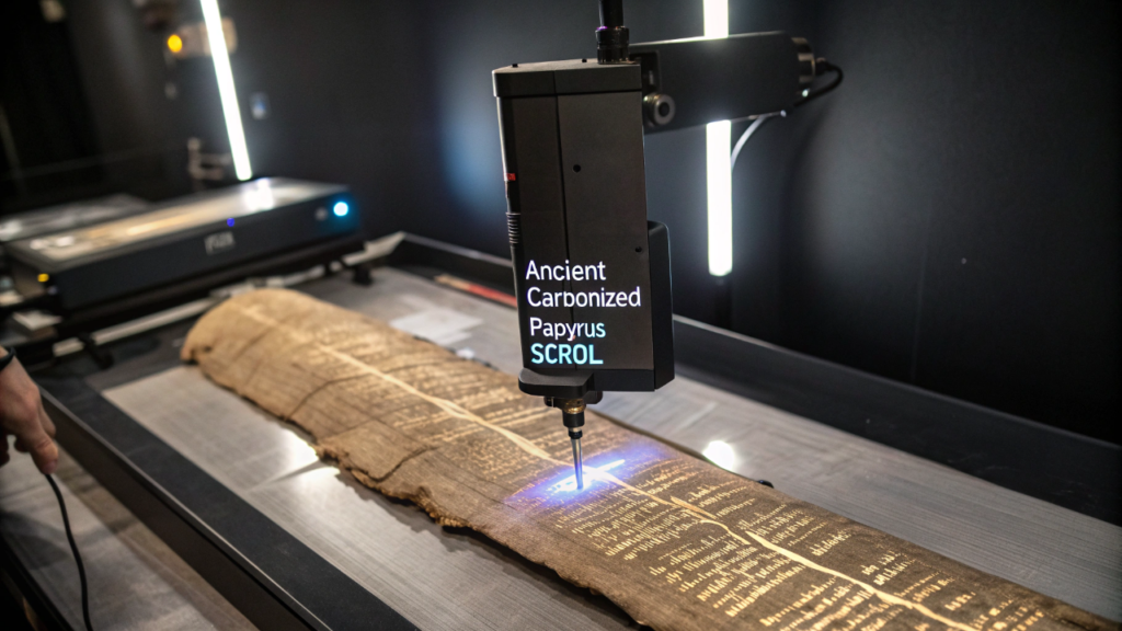 Inteligência Artificial decifra papiro de 2.000 anos carbonizado pela erupção do Monte Vesúvio