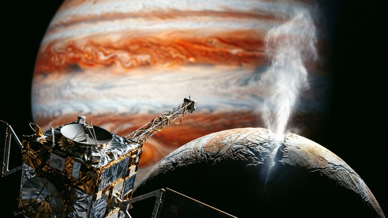 Sonda espacial confirma oceano de água líquida sob crosta de gelo em lua de Júpiter e detecta plumas de vapor que podem abrigar vida em 2026