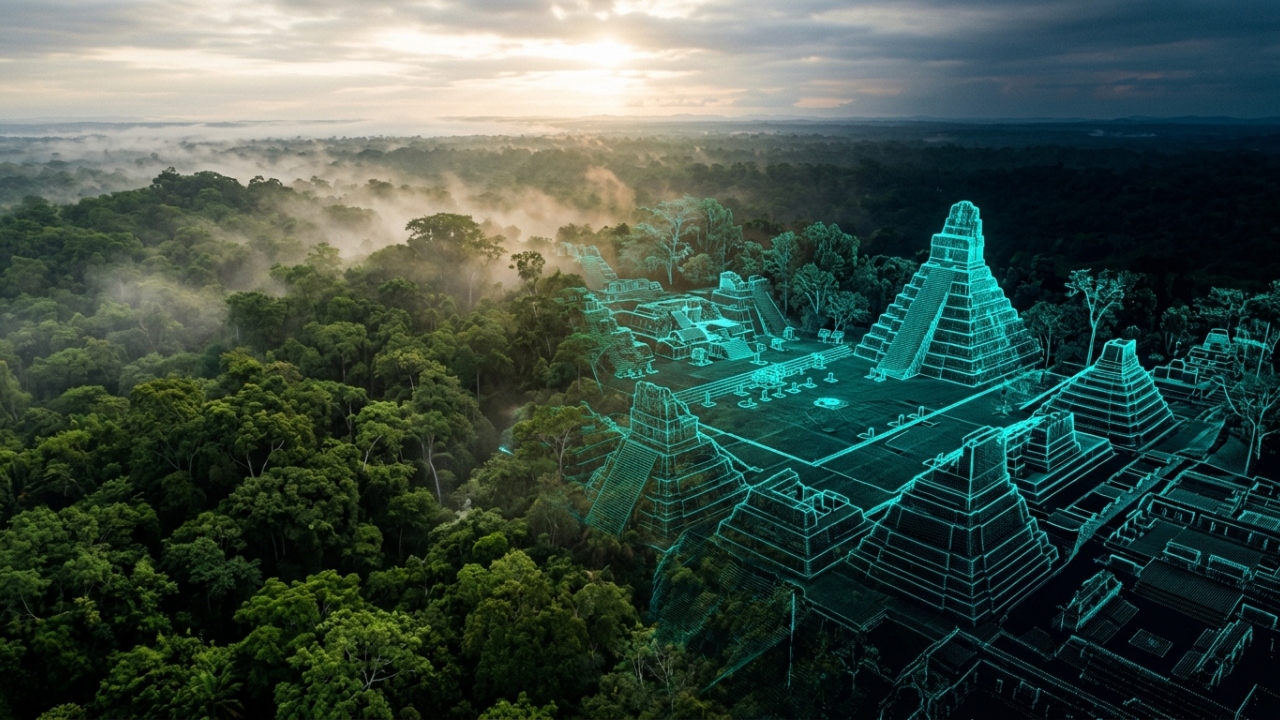 Cidade perdida com 15 pirâmides e canais de água sofisticados é mapeada por lasers sob a densa selva tropical da Guatemala neste mês