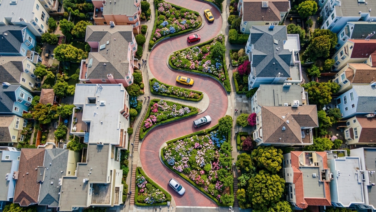 Com 8 curvas fechadas em apenas 180 metros, a icônica rua de São Francisco surge como um recorde de engenharia urbana e a mais sinuosa do mundo