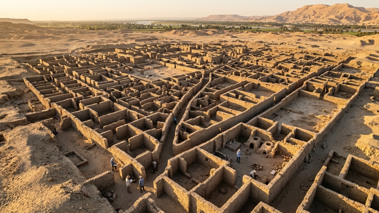 A "Cidade Dourada" de 3.400 anos e seus 3 bairros inteiros preservados sob a areia do Egito revela como era o cotidiano real dos servos dos faraós