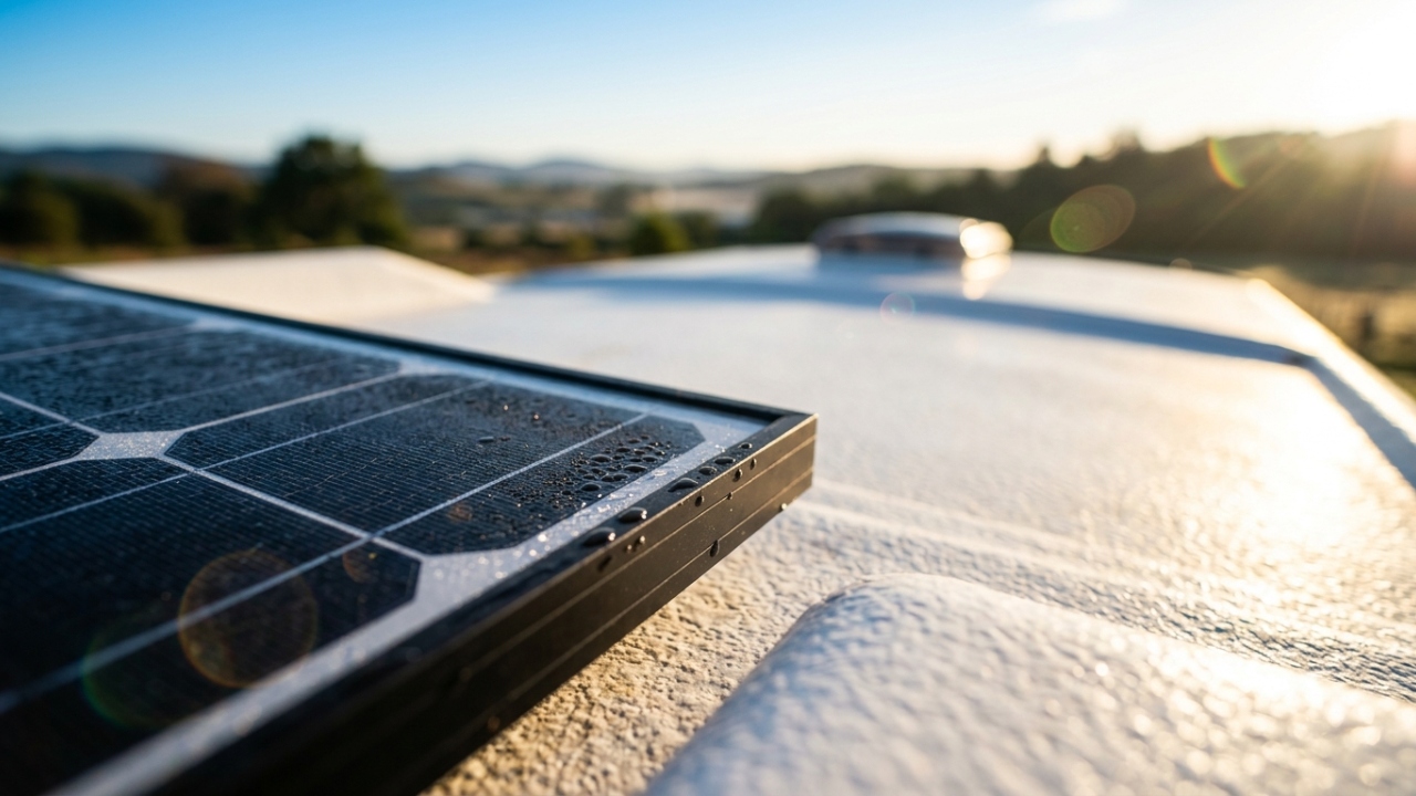 Transformado em mansão móvel com cinco painéis solares e caixa de água de 600 litros, o antigo ônibus de viagem vira a casa definitiva no campo