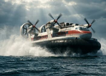 Esse barco era o SR.N4, o maior hovercraft comercial de passageiros já colocado em serviço