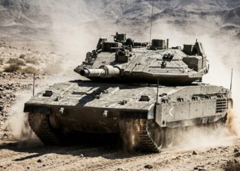 Com o motor na frente e sistema de defesa Trophy, o tanque Merkava de 65 toneladas é a maior referência mundial em proteção e sobrevivência de tripulação