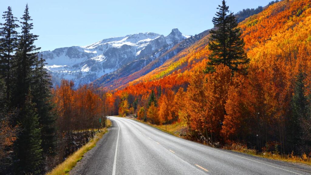 Com 40 km de trechos sem guardrails entre Ouray e Silverton, a Million Dollar Highway surge como uma das rotas mais perigosas e cênicas dos EUA